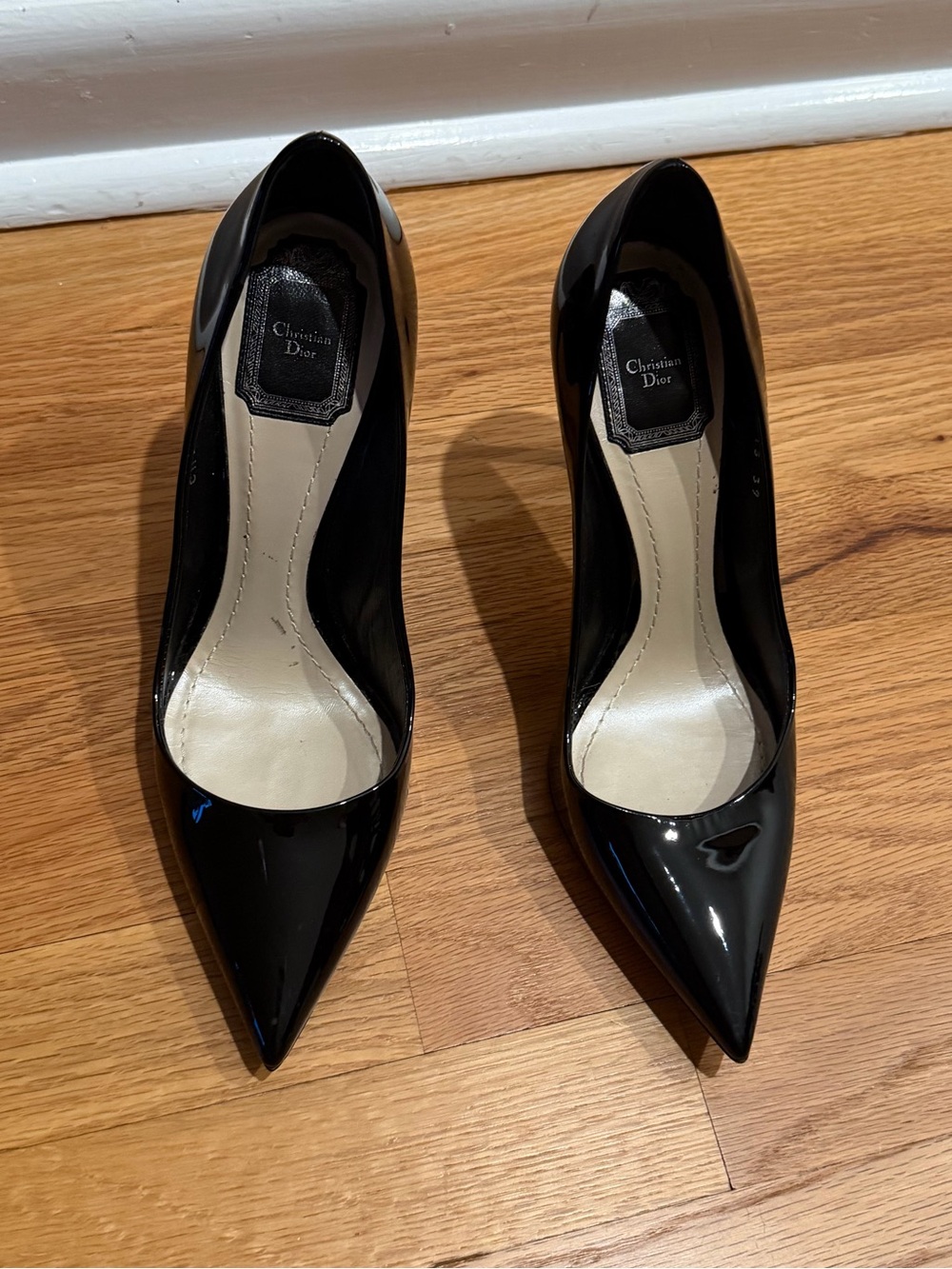 Dior Black Patent Pointed Pumps